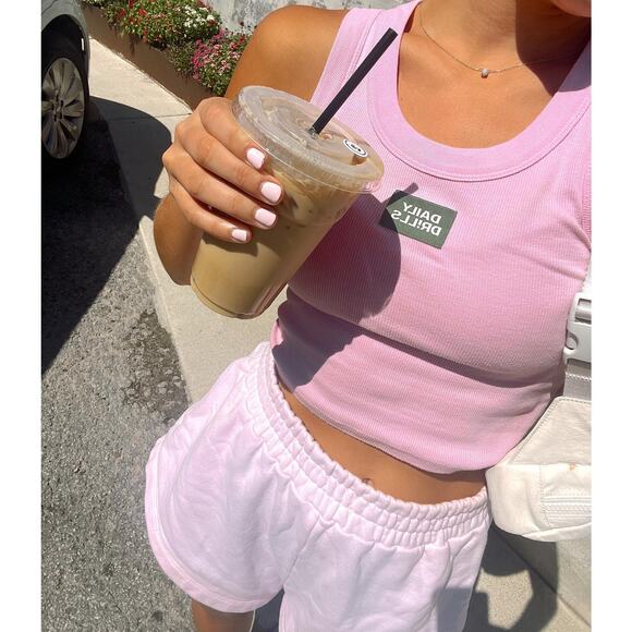 Daily Drills Logo Ribbed Tank Pink - Picture 3 of 8